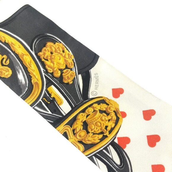 HERMES Twilly Twilly BRIDE DE GALA LOVE HEART BANDEAUX SCARF Scarf silk Orange - Picture 6 of 16